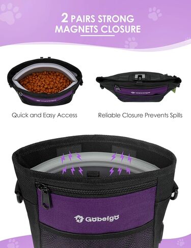 Gobeigo 4 Cup Dog Treat Pouch with Silicone Insert Bag& Clicker(Black) in Saudi Arabia
