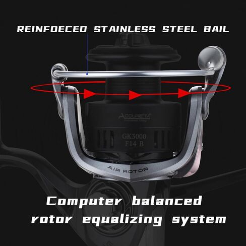 GK Spinning Reel, Graphite Frame Fishing Reels,7+1 Sealed BB,22LBs Max Drag,5.2:1/4.7:1 Gear Ratio,Smooth Powerful Freshwater Spinning Fishing Reel in Saudi Arabia