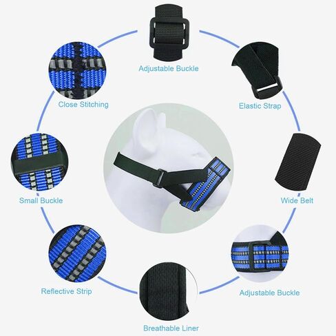 Soft Dog Muzzle, Nylon No Barking Muzzle with 7 Shape Structure, Reflective Puppy Muzzle, Adjustable Dog Mouth Harness Anti Biting Chewing, Dog Muzzles for Medium Large Dogs,M in Saudi Arabia