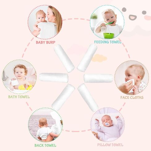 Orighty Burp Cloths for Baby 8 Pack - Super Soft & Highly Absorbent Coral Fleece Baby Burp Cloth - 20 x 10 Inch Gentle & Large Burp Rugs for Baby Sensitive Skin - Burping Cloths for Newborn Essential in Saudi Arabia
