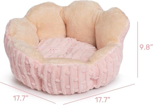 Hollypet Calming Cat Beds for Indoor Cats - Cute Cactus Pet Beds, Fluffy Puppy Bed, Non-Slip Extra Small Dog Bed, Pink in Kuwait