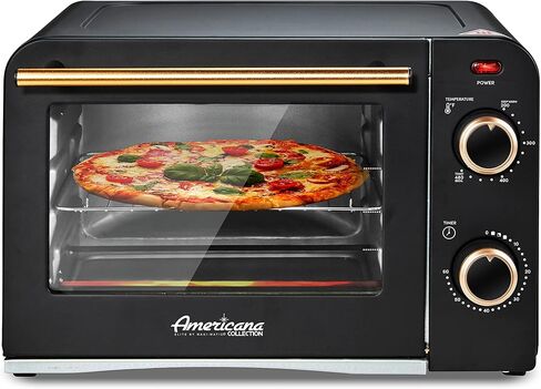 Elite Gourmet ETO490 9L/4 Slice Countertop Toaster Oven with 30-Minute Timer, Adjustable Temperature Control, Includes Baking Pan and Wire Rack, Bake, Broil, Toast, Black in Saudi Arabia