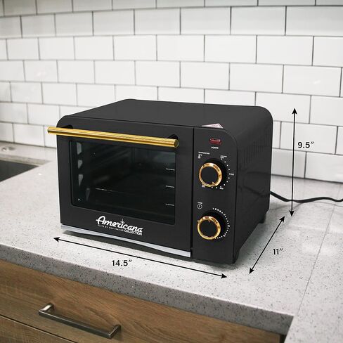 Elite Gourmet ETO490 9L/4 Slice Countertop Toaster Oven with 30-Minute Timer, Adjustable Temperature Control, Includes Baking Pan and Wire Rack, Bake, Broil, Toast, Black in Saudi Arabia