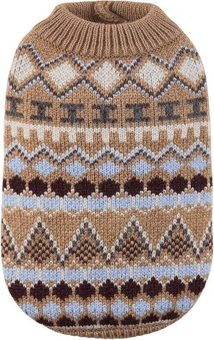 Dog Sweater Soft Warm Dog Clothes Knitted Cat Sweater Classic Thick Pet Pullover Cute Winter Dog Sweatersfor Winter Puppy Kitten Sweater for Small Medium Girl Boy Coffee Small in Saudi Arabia