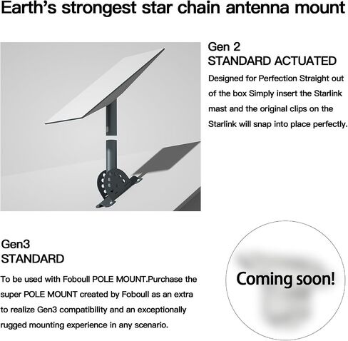 حامل حائط قصير قابل للتعديل لـ Starlink، طقم تركيب Starlink، متوافق مع Starlink V2 Gen 2، يتضمن محول تثبيت على السقف Starlink، لمجموعة Star Links Internet Satellite، للأفاريز القصيرة in Kuwait