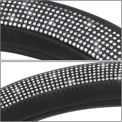 DNA MOTORING Synthetic Leather Steering Wheel Cover Universal Fit 14.5-15 inch, Black & Blue Contrast Design, SWC-S2309 in Saudi Arabia