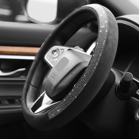 DNA MOTORING Synthetic Leather Steering Wheel Cover Universal Fit 14.5-15 inch, Black & Blue Contrast Design, SWC-S2309 in Saudi Arabia