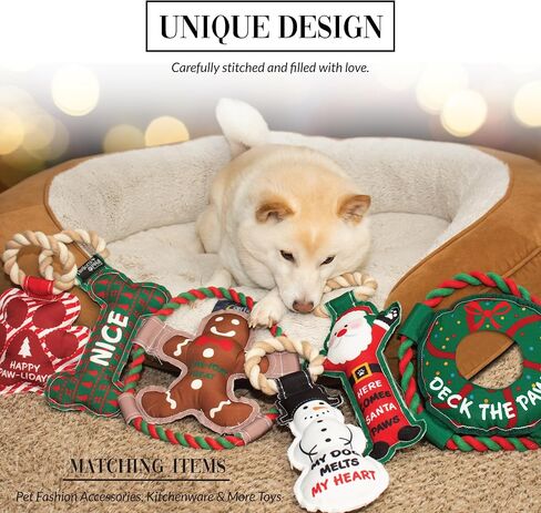 Pavilion - Happy Paw-Lidays - 9" Pawprint Puppy Dog Toy with Rope Handle K-9 Furry Companion Present in Saudi Arabia