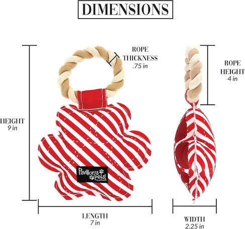 Pavilion - Happy Paw-Lidays - 9" Pawprint Puppy Dog Toy with Rope Handle K-9 Furry Companion Present in Saudi Arabia