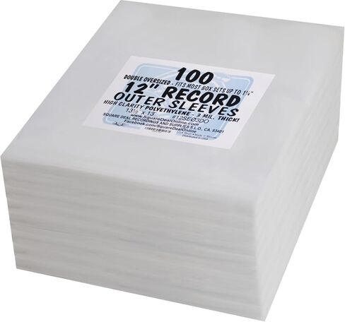(25) 12" Double Oversize Record Outer Sleeves - Fits Most Box Sets up to 1.25" - Archival Quality Virgin Heavy Duty 3mil Thick Polyethylene #12SE03DO in Saudi Arabia
