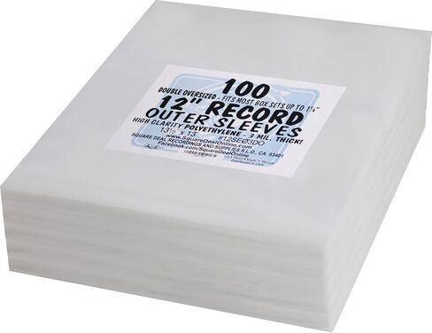 (25) 12" Double Oversize Record Outer Sleeves - Fits Most Box Sets up to 1.25" - Archival Quality Virgin Heavy Duty 3mil Thick Polyethylene #12SE03DO in Saudi Arabia