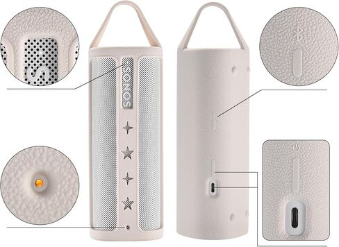 حافظة غطاء من السيليكون مع مقبض متوافق مع مكبر صوت بلوتوث محمول Sonos Roam 2 / Sonos Roam (أبيض) in Saudi Arabia
