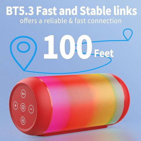 مكبر صوت AFK لاسلكي بلوتوث محمول مع أضواء RGB، مكبر صوت عالي مع صوت ستيريو مدمج وميكروفون للحفلات والمنزل والخارج باللون الأسود in Saudi Arabia