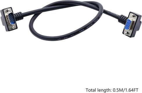 90 Degree VGA Cable 15 PIN VGA Monitor Cable VGA to VGA Cord 1080P VGA Extension Cord for Monitor Projector Computer (Male to Male) in Kuwait