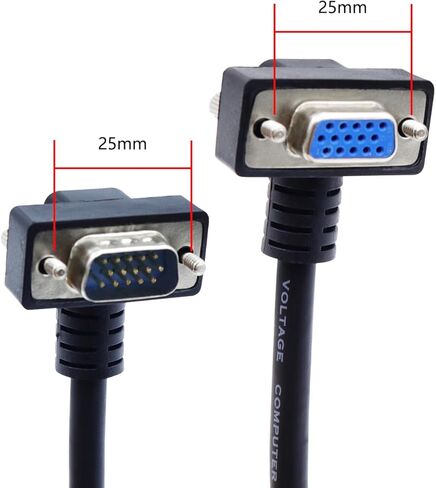 90 Degree VGA Cable 15 PIN VGA Monitor Cable VGA to VGA Cord 1080P VGA Extension Cord for Monitor Projector Computer (Male to Male) in Kuwait