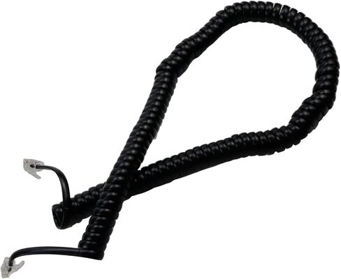 مجموعتان بطول 13.12 قدم لفك تشابك سلك سماعة الهاتف، كابل خط أرضي يدور 360 درجة/مضاد للتشابك وسلك سماعة هاتف، أسود RJ9 in Kuwait