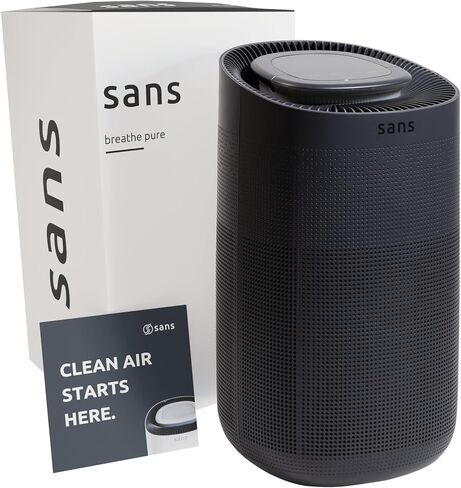 Sans HEPA 13 Air Purifier - Black - 1560ft² Ultra-Quiet Home Air Purifier, Pre-Filter, Activated Carbon, UV-C Light, Protect from Odors, Smoke, Pollutants, Allergens, Dust, Dander, Harmful Chemicals in Saudi Arabia