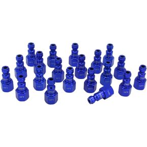 Milton 784TC-20 ColorFit Plugs, T-style Blue, 1/4" NPT Female, Box of 20