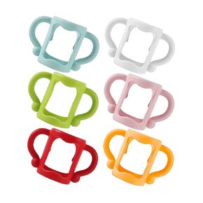 6 Pack Baby Bottle Handles for Dr Brown, Multicolors Silicone Baby Bottle Handles Baby Bottle Holder with Easy Grip to Hold Their Own Bottle, BPA-Free