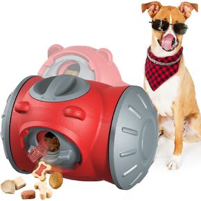 Garloy Interactive Dog Toys,Dog Toys for Small Dogs,Adjustable Dog Treat Dispenser Interactive Chase Toys,Dog Slow Feeder Dog Toys to Keep Them Busy