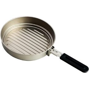 1100ml Titanium Frying Pan with SS Steel Folding Handle Camping Pot Titanium Camping Pot Titanium Cookware Backpacking