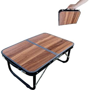 Ultralight Compact Mini Camping Table, Folding Side Low Table for Camp, Portable Table for Picnic,Travel, Beach - Lightweight Foldable Design, Ideal for Sitting on the Floor (Bamboo color)