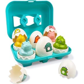 Easter Hide & Squeak Dinosaur Eggs Montessori Sorting & Matching Learning Toys for Toddlers Kids Boys Girls Easter Basket Stuffers Gifts Party Favors