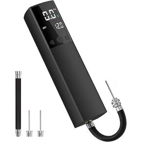 Electric Ball Pump, Smart Air Pump Portable Fast Ball Inflation with Precise Pressure Gauge and Digital LCD Display for Football Basketball Volleyball Football (2 Pin and 1 Spout)