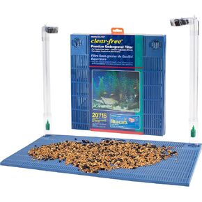 Penn-Plax Undergravel Aquarium Filter for 15-20 (high) Gallon Tanks – Two 11.2" x 11.25" Plates – Under Gravel System for Clear, Clean Water – Safe for Freshwater and Saltwater Tanks