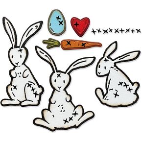 Sizzix Thinlits Die Set 15PK Bunny Stitch by Tim Holtz, 666293, Multi-Colour