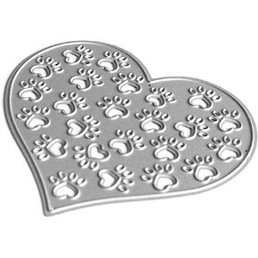 Heart Dog Paw Metal Die Cuts,Cutting Dies for Card Making Clearance,Embossing Dies for Scrapbooking, DIY Album Paper Cards Art Craft Decoration