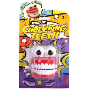 Jumbo Wind Up Chatter Teeth | 3 inch | Chattering Toy with Eyes