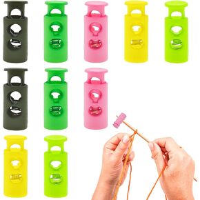 20PCS Knitting Needle Stoppers, Plastic Cord Locks for Drawstrings, Spring Needle Stopper Knitting Accessories, Single Hole Spring Toggle Stopper Knitting Accessories in Kuwait