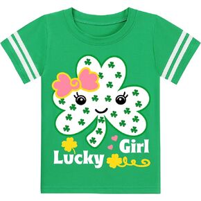 DDSOL Boy Toddler St Patricks Day Shirts Short Sleeve T-Shirt Lucky Shamrock Clover Tee Top Girls Kids Irish Clothes