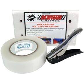Starter Kit - 100 BravoTabs, 1 Roll Clear PowerTape 1.5" x 36 yd, 1EZ Punch - Make Your Own Banners - Birthday, Graduation, Retirement, Anniversary and more