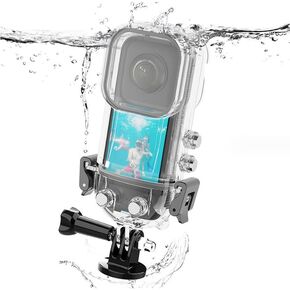 Dive Case Waterproof Case for Insta360 ONE X3,Supports 45M/148 FT Underwater Scuba Snorkeling Deep Diving with Bracket Accessories