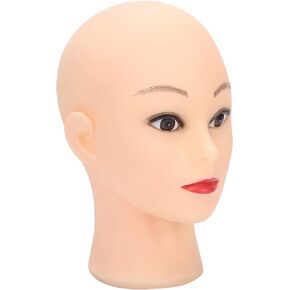 Tomotato Female Bald Mannequin Head Professional Training Mannequin Flat Head Makeup Doll Head for Wig Making Display, Eyeglasses, Hairs