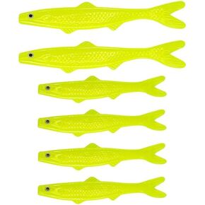 Chartreuse Minnows Lures + Lifelike Lure for All Fish + Durable Material That Catches Fish + Freshwater & Saltwater Fishing Lure + Hooks & Anchors