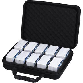 Lumus&Solem Carrying Case for Cards Against Humanity Game, Hard Cards Box Compatible with PTCG Cards, MTG Cards, and Sports Cards, Card Holder Storage 1200-2200 Cards (Black)