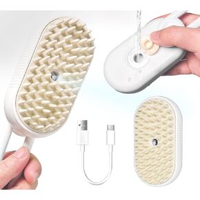 Cat/Dog Brush for Shedding - Steam Brush with Water, Hair Comb and Steamer for Pet Grooming (NEW WHITE)