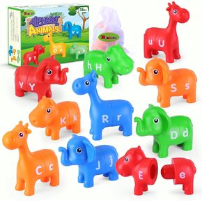Toddler Animal Alphabet Learning Toys Preschool Learning Activities 26PCS ABC Matching Letter Game Montessori Toys for 2 3 4 Year Old Educational Kindergarten Classroom Sorting Fine Motor Toys