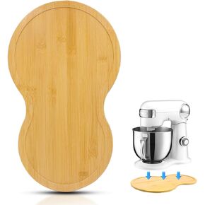Bamboo Mixer Slider for Cuisinart Stand Mixer 5.5 Quart Mixing Bowl, mixer attachments sliding board for Cuisinart SM-50BC, Kitchen Countertop Storage mixer accessories Appliance Moving Tray Mat