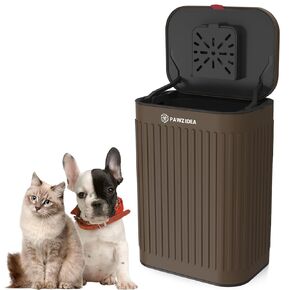 PAWZIDEA Dog Poop Trash Can Outside Odor Control, 5.3 Gallon Large Dog Poop Can Outdoor with Lid No Smell, Waterproof Dog Waste Station Container Step Trash Bin Backyard, Activated Carbon Filter, 20L