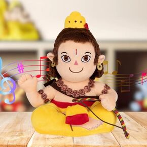 Panda's Box Mantra Chanting Baby Rama (11 Inches) | Musical Soft Plush Toy | Best Gift for Infants, Toddlers & Babies