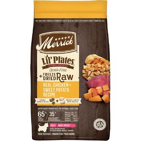 Merrick Lil’ Plates Grain Free Dry Dog Food For Small Dogs, Chicken And Sweet Potato Kibble With Raw Bites - 4.0 lb. Bag