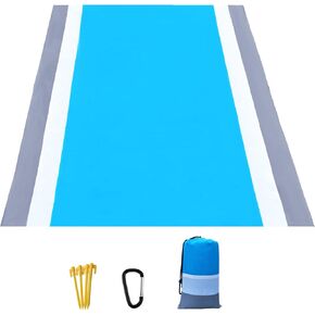 CALACH Pocket Beach Blanket, Large Waterproof Sandproof Beach Mat, 79 x83, Compact Blanket Quick Drying Lightweight Tarp Mat for Camping, Hiking, Picnics, Outdoor Travel (Blue) in Saudi Arabia