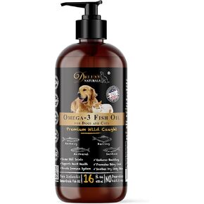 Rich Omega-3 Fish Oil for Dogs & Cats | Natural EPA + DHA Fatty Acids for Shiny Coat, Reduce Itchy Skin, Support Joint Function, Immune & Heart Health, 16 FL OZ