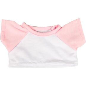 White Tee w/Light Pink Sleeve Fits Most 8"-10" Webkinz, Shining Star and 8"-10" Make Your Own Stuffed Animals and
