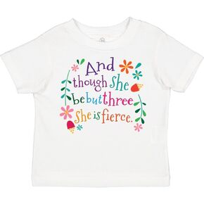 inktastic 3rd Birthday She is Fierce Girls 3 Year Old Toddler T-Shirt