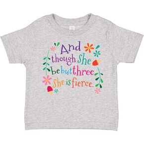 inktastic 3rd Birthday She is Fierce Girls 3 Year Old Toddler T-Shirt